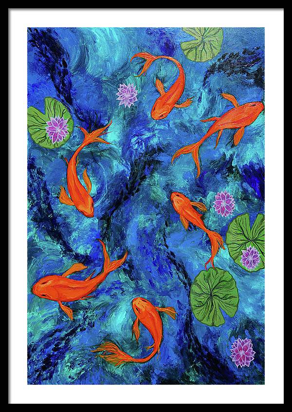 Dancing Koi - Framed Print