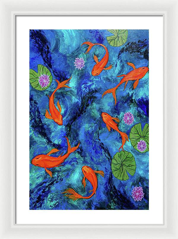 Dancing Koi - Framed Print
