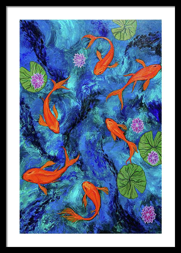 Dancing Koi - Framed Print