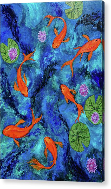Dancing Koi - Acrylic Print