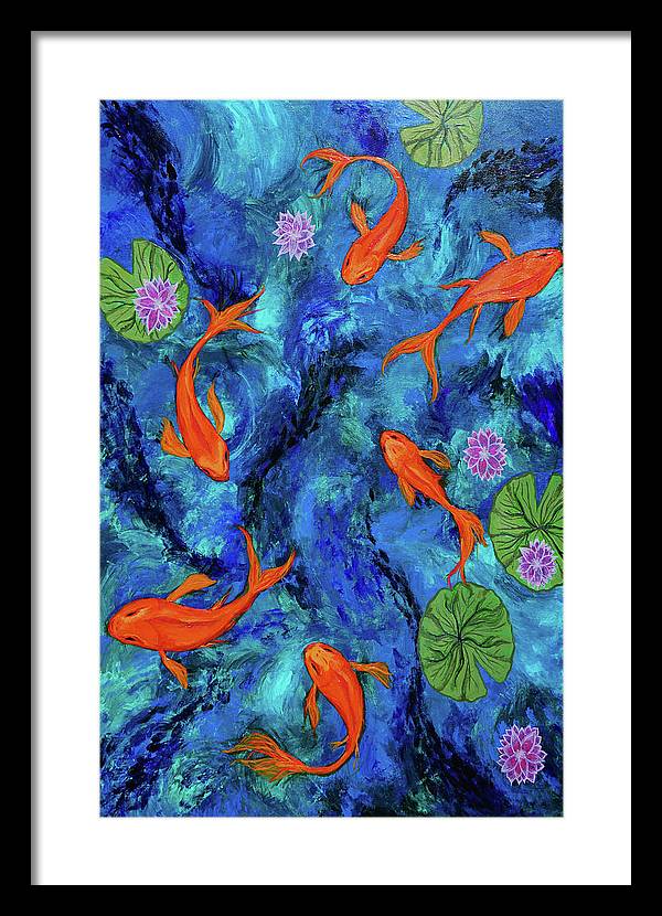 Dancing Koi - Framed Print