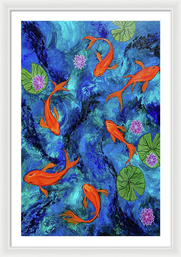 Dancing Koi - Framed Print