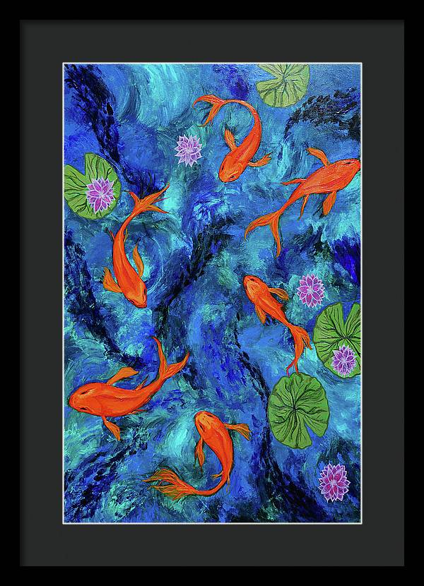 Dancing Koi - Framed Print