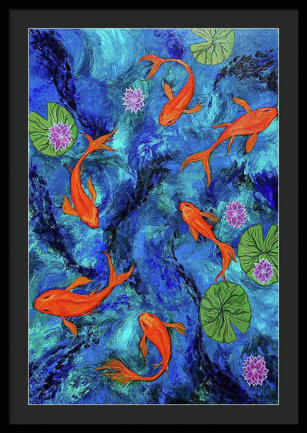 Dancing Koi - Framed Print