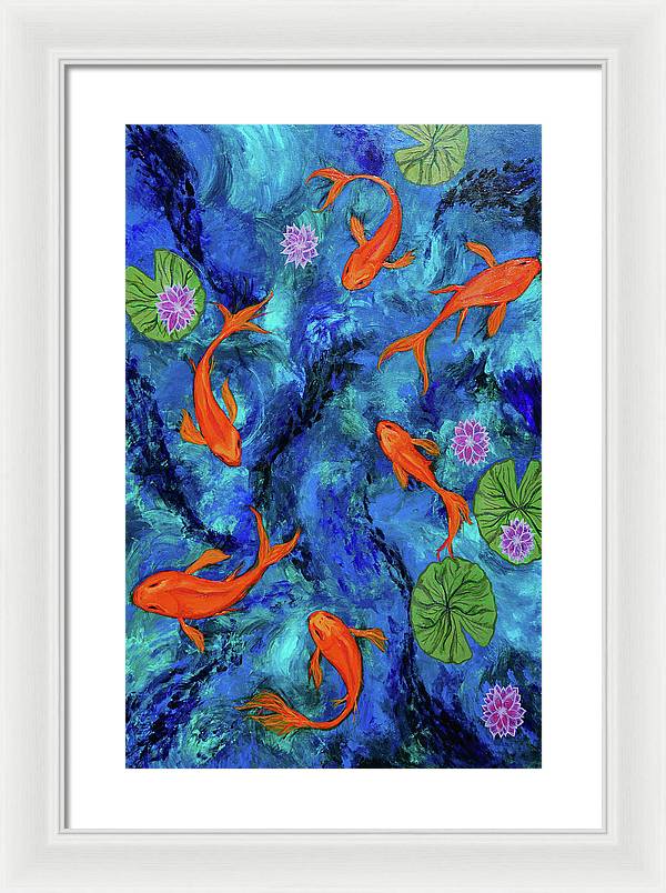 Dancing Koi - Framed Print