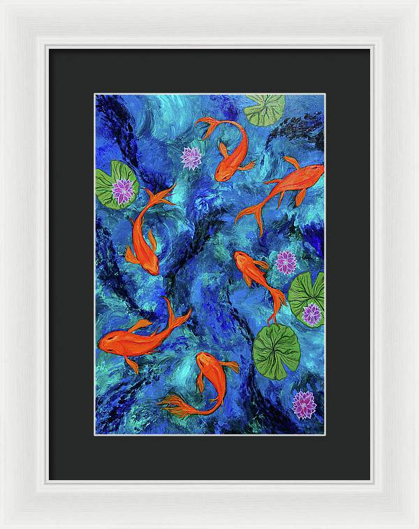 Dancing Koi - Framed Print