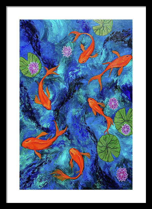 Dancing Koi - Framed Print