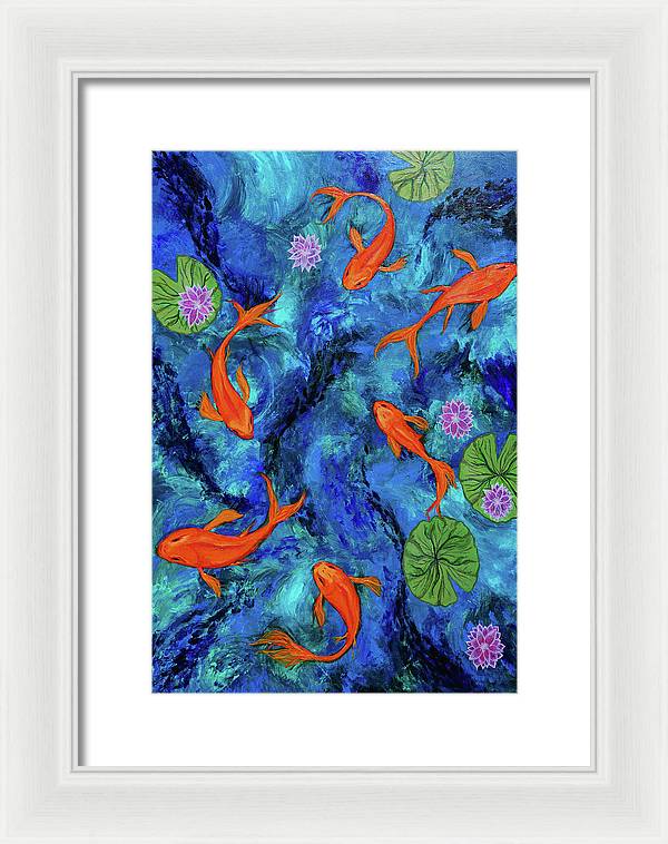 Dancing Koi - Framed Print