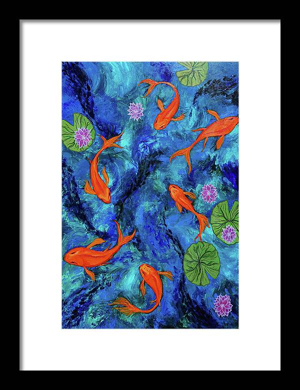 Dancing Koi - Framed Print