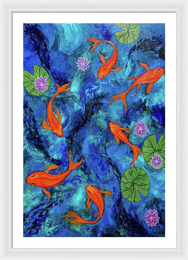 Dancing Koi - Framed Print