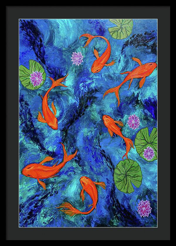 Dancing Koi - Framed Print