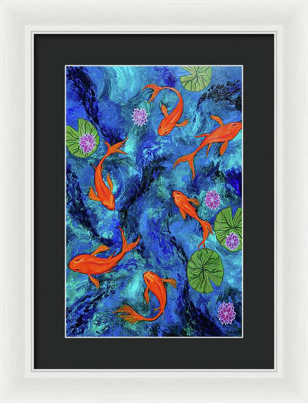 Dancing Koi - Framed Print