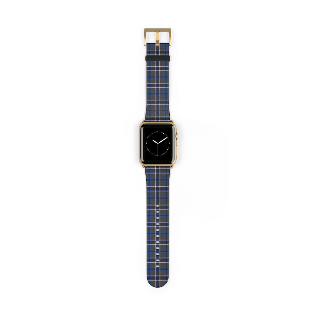 Grey Blue Tartan plaid Apple Watch Band-Accessories-TaraHuntDesigns