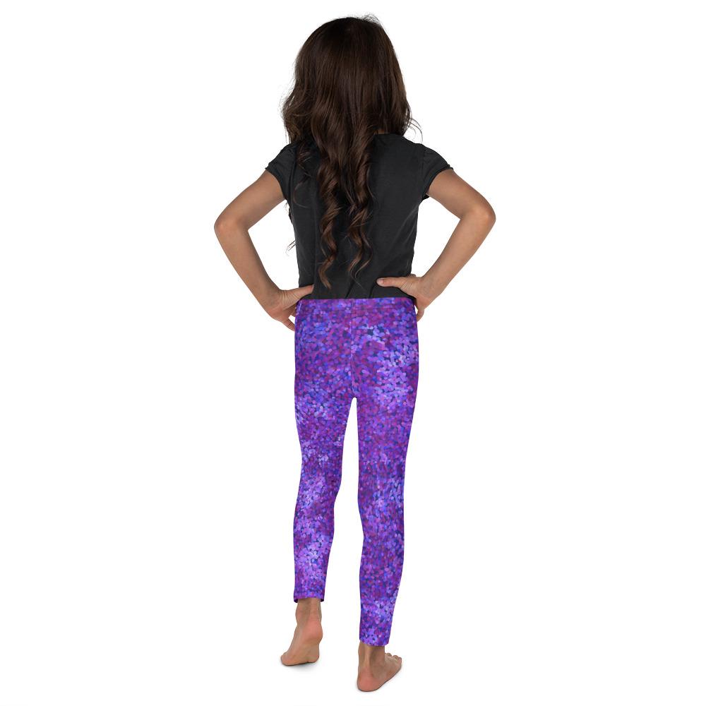 Girl's Leggings-Purple Wisteria print (2T-7 Yrs)-TaraHuntDesigns