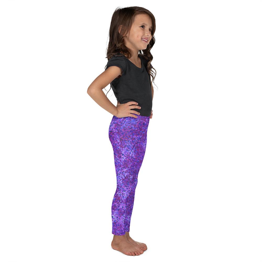 Girl's Leggings-Purple Wisteria print (2T-7 Yrs)-TaraHuntDesigns
