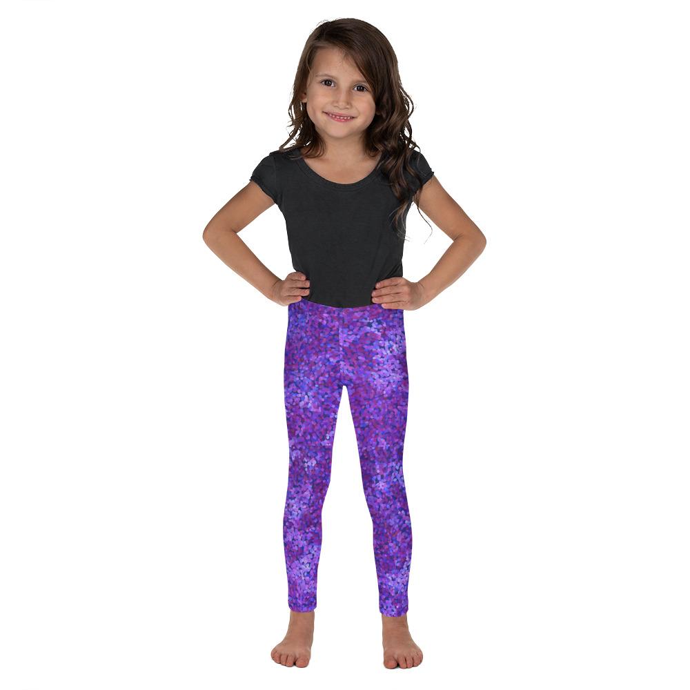 Girl's Leggings-Purple Wisteria print (2T-7 Yrs)-TaraHuntDesigns