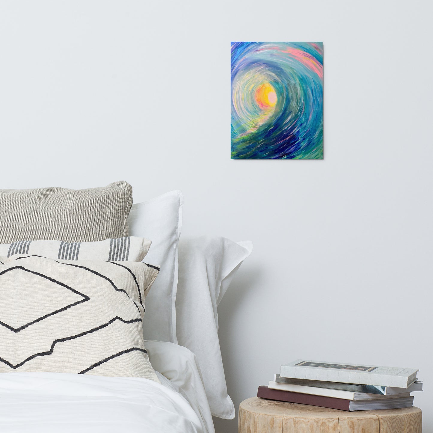 Glossy Metal print-Blue Wave
