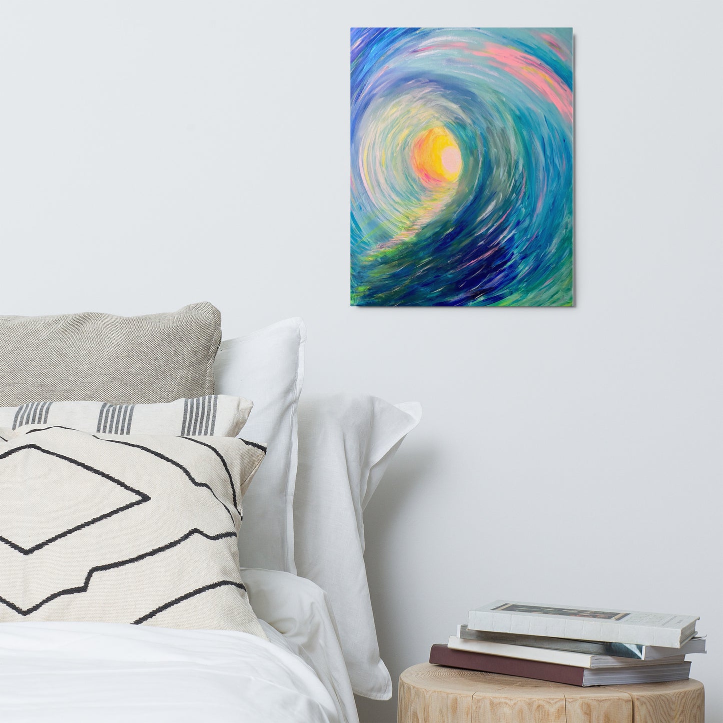 Glossy Metal print-Blue Wave