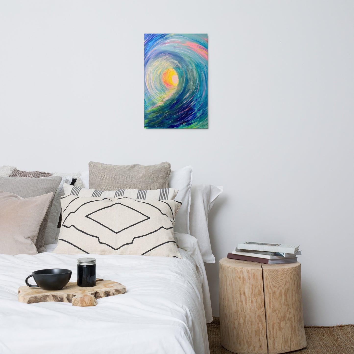 Glossy Metal print-Blue Wave