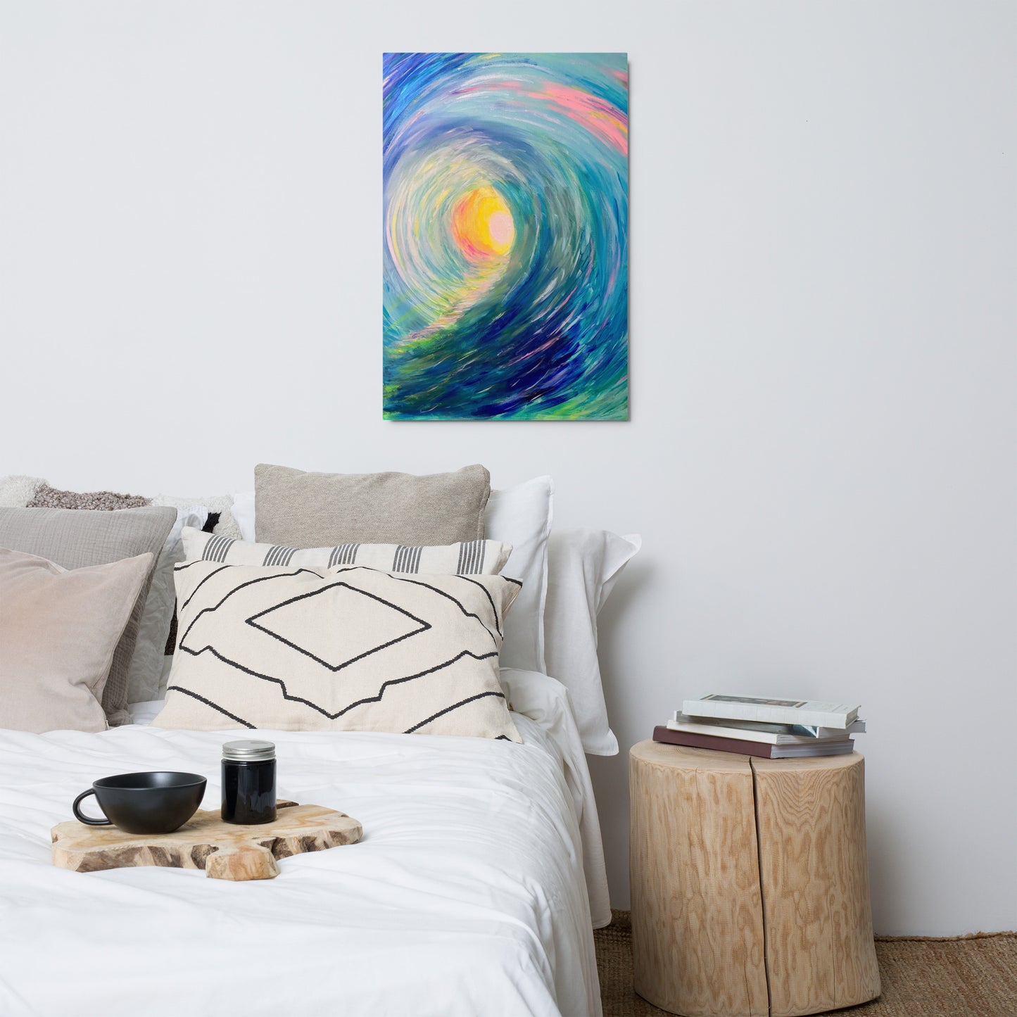 Glossy Metal print-Blue Wave