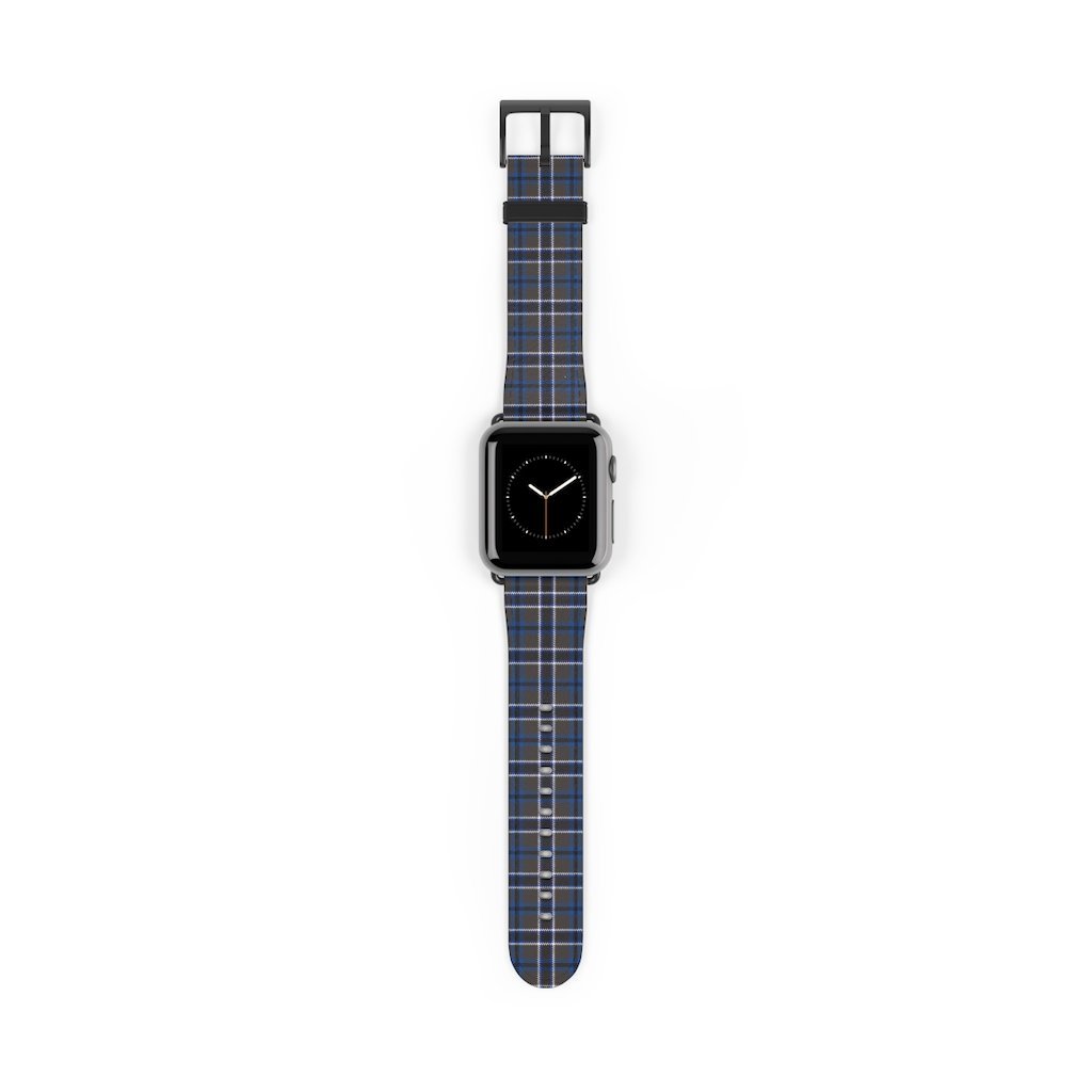 Grey Blue Tartan plaid Apple Watch Band-Accessories-TaraHuntDesigns