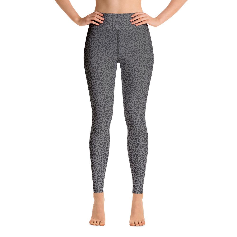 Grey Cheetah Ladies 4 Way Stretch Fashion Leggings-Leggings-TaraHuntDesigns