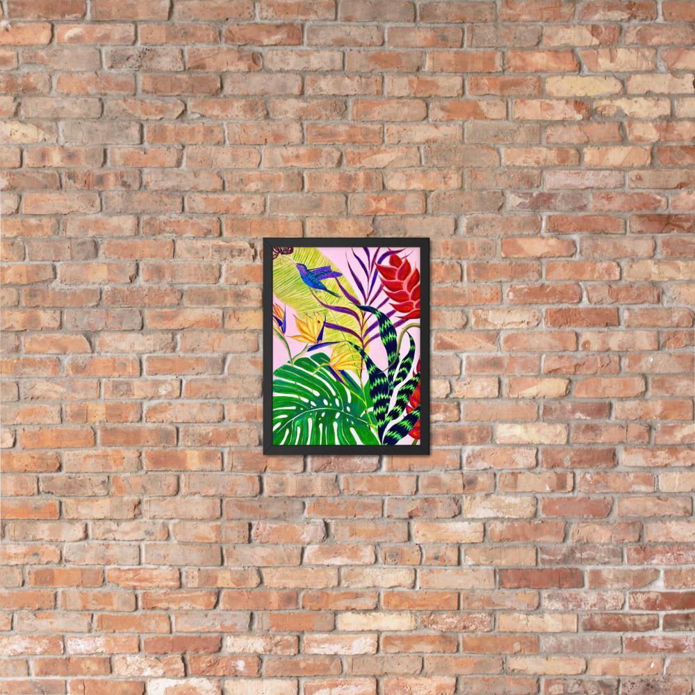 Bird of Paradise Botanical Print Framed poster-Framed Art Poster-TaraHuntDesigns