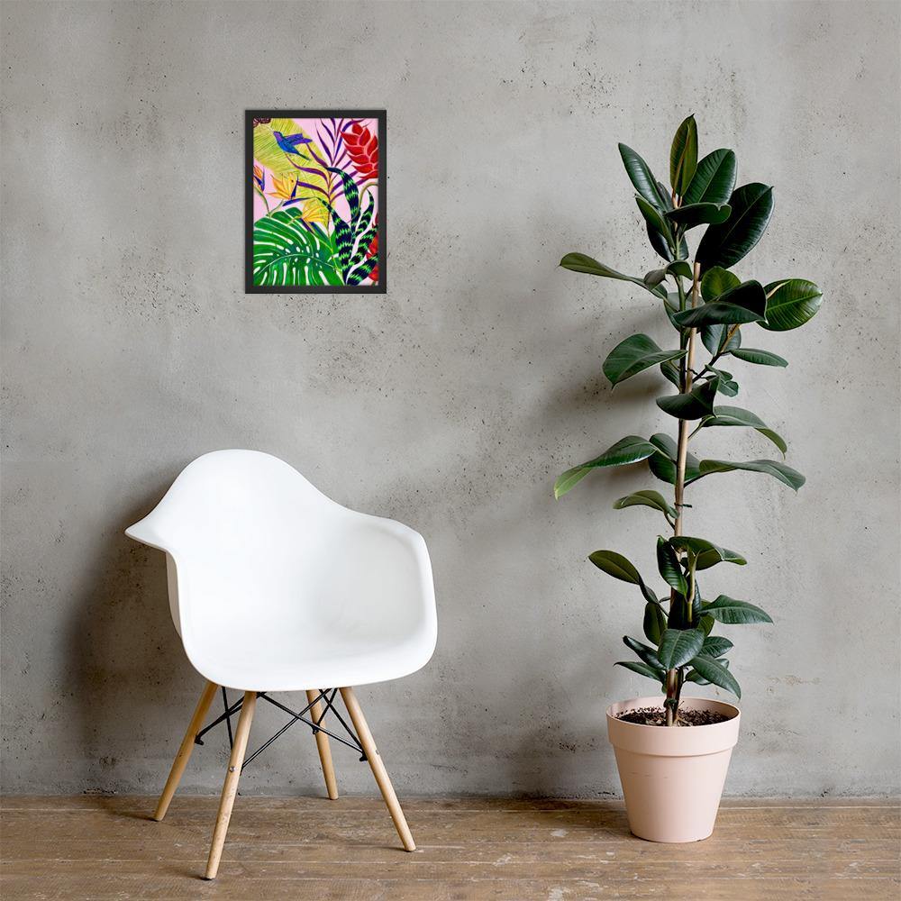 Bird of Paradise Botanical Print Framed poster-Framed Art Poster-TaraHuntDesigns