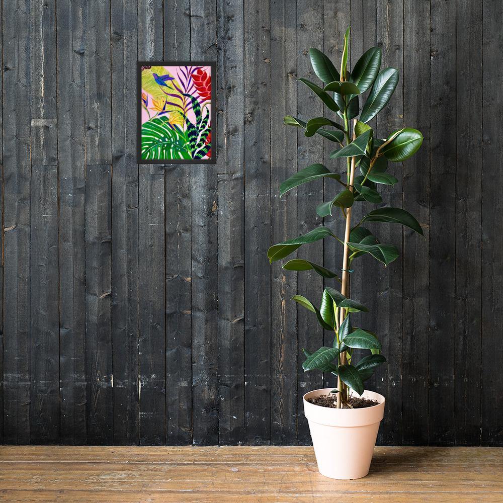 Bird of Paradise Botanical Print Framed poster-Framed Art Poster-TaraHuntDesigns