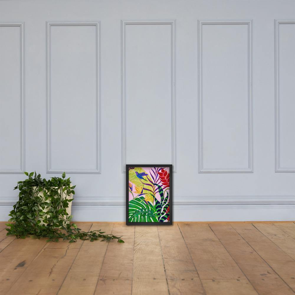 Bird of Paradise Botanical Print Framed poster-Framed Art Poster-TaraHuntDesigns