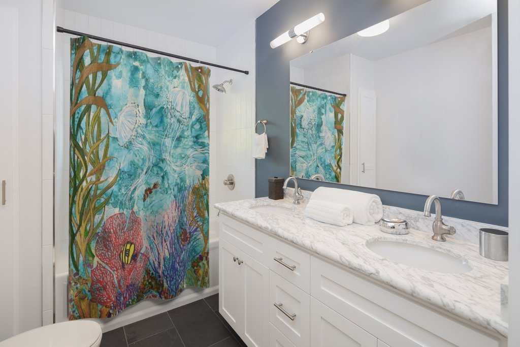 Jellies on the Rise Shower Curtain-Home Decor-TaraHuntDesigns