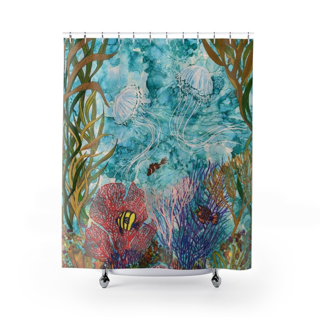 Jellies on the Rise Shower Curtain-Home Decor-TaraHuntDesigns