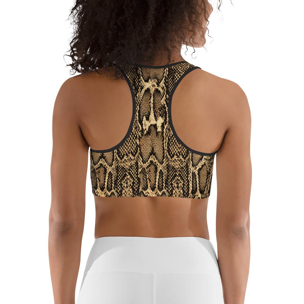 Ladies Python Snake Print Sports bra-TaraHuntDesigns
