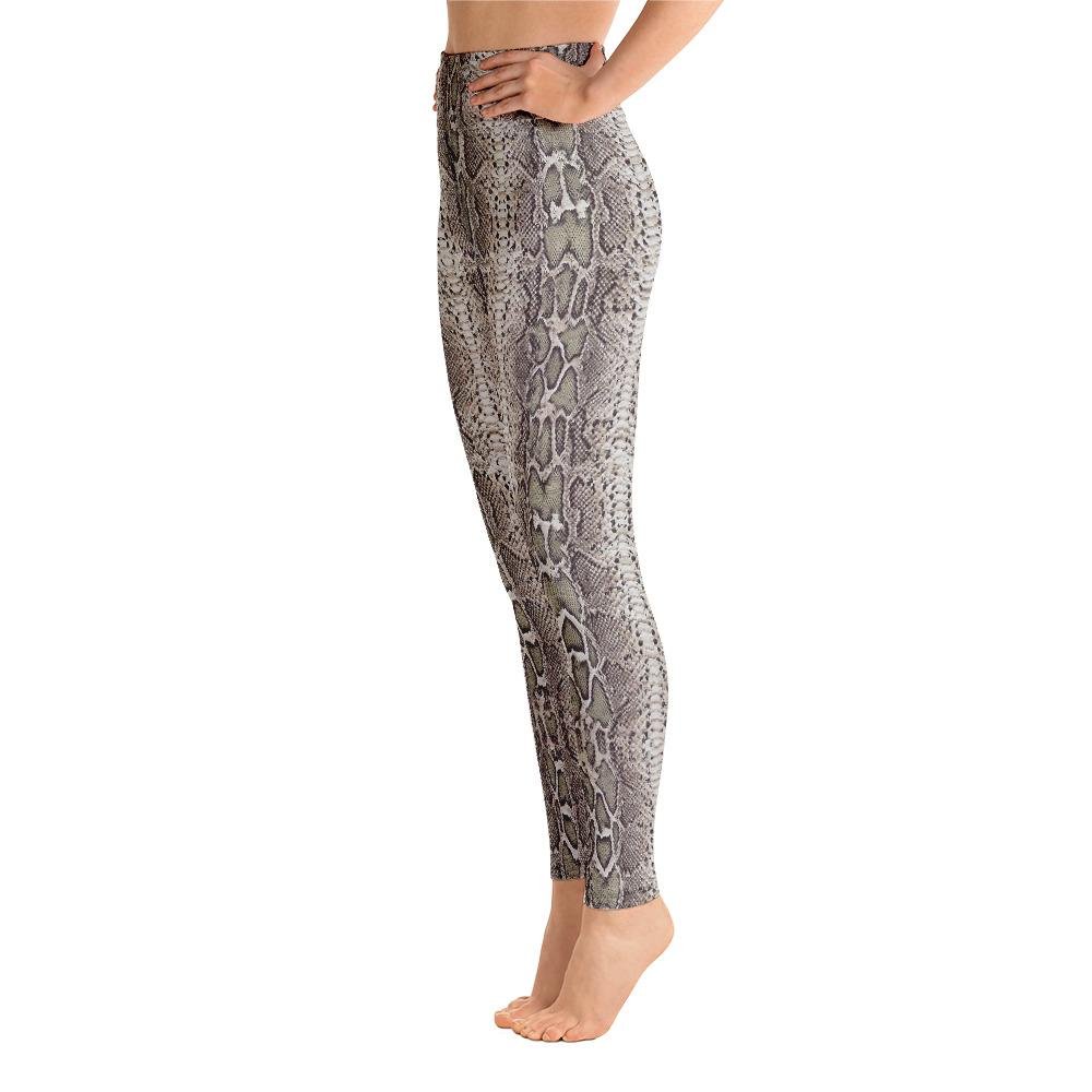 Ladies Snakeskin print Yoga Leggings-Natural-TaraHuntDesigns