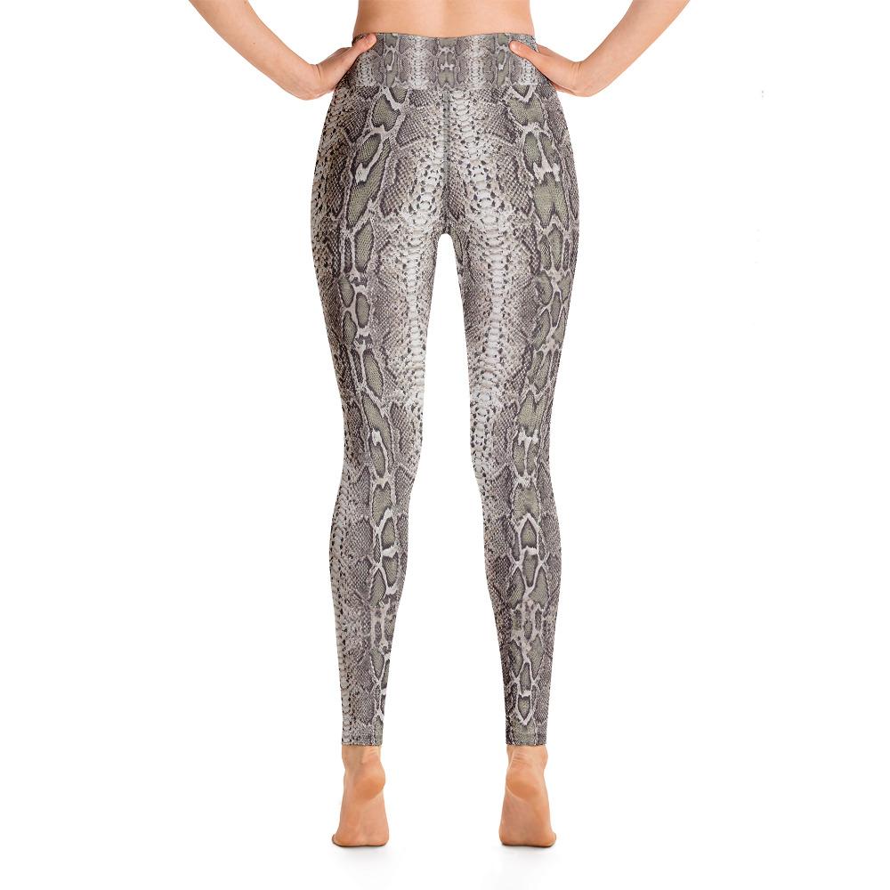 Ladies Snakeskin print Yoga Leggings-Natural-TaraHuntDesigns