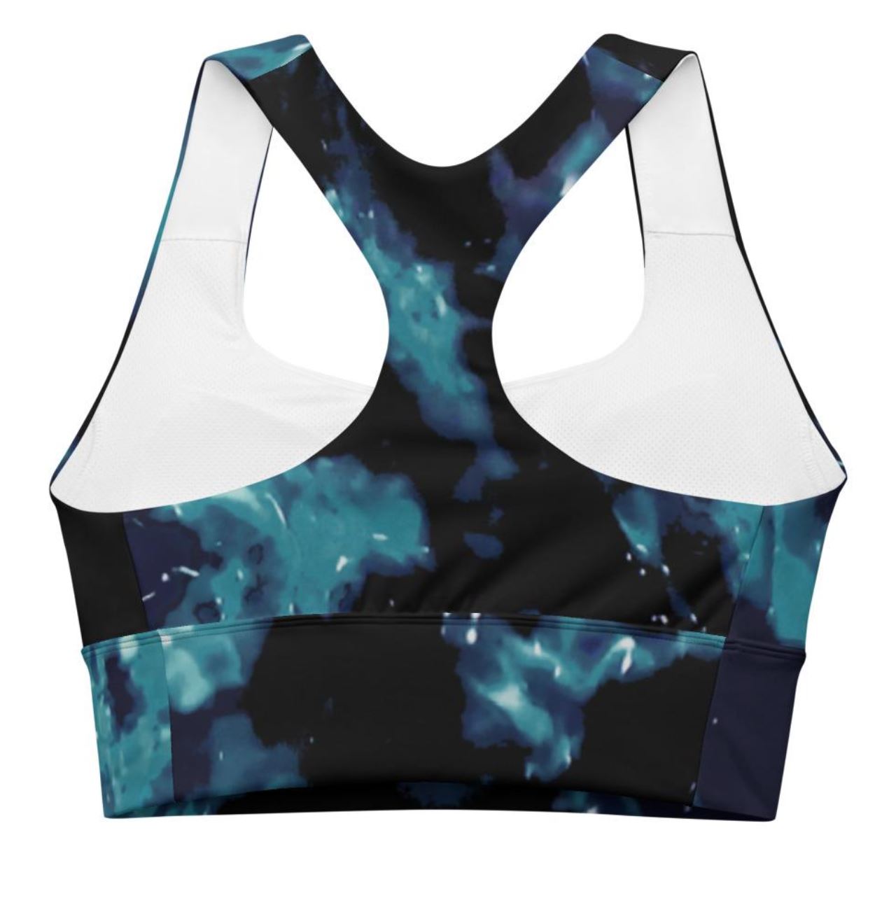 Ladies Athletic Sports bra-Tie-dye teal
