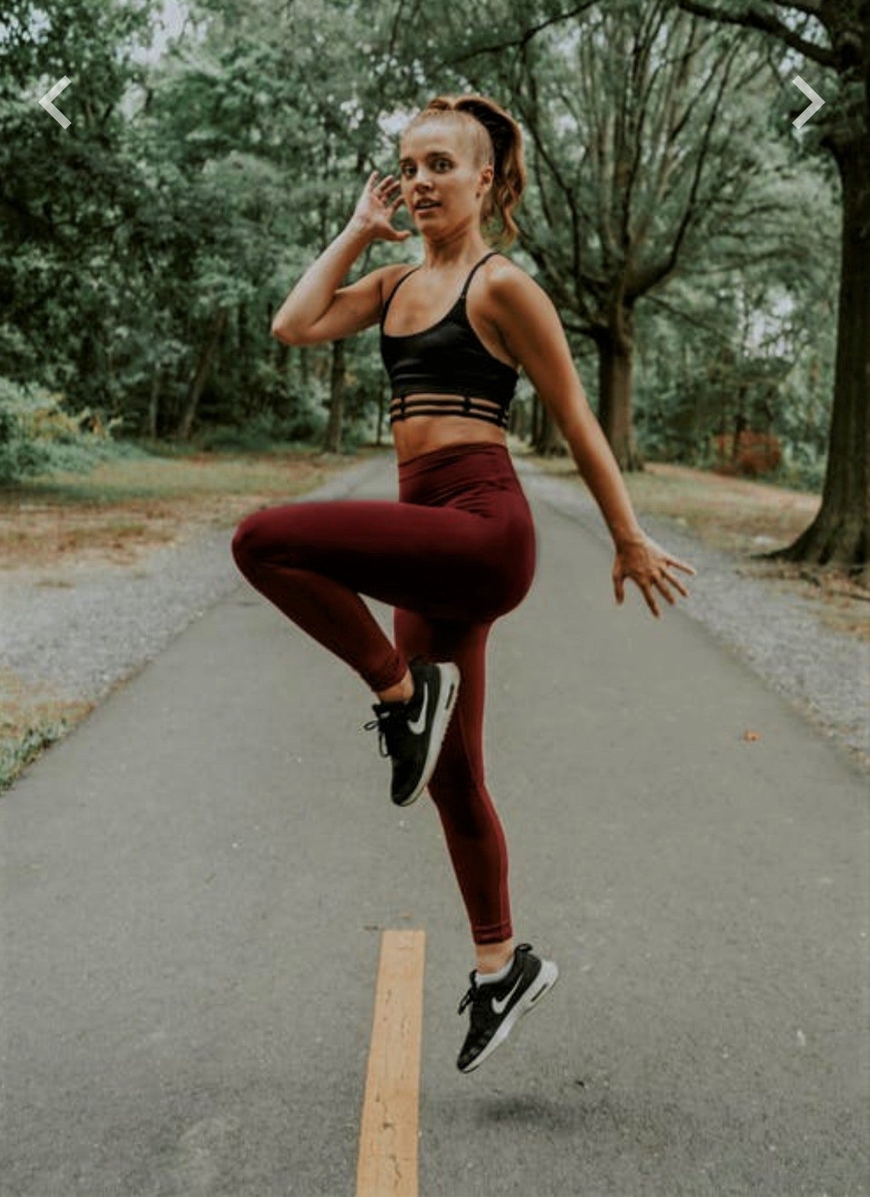 Hi Waist Yoga Leggings-Maroon