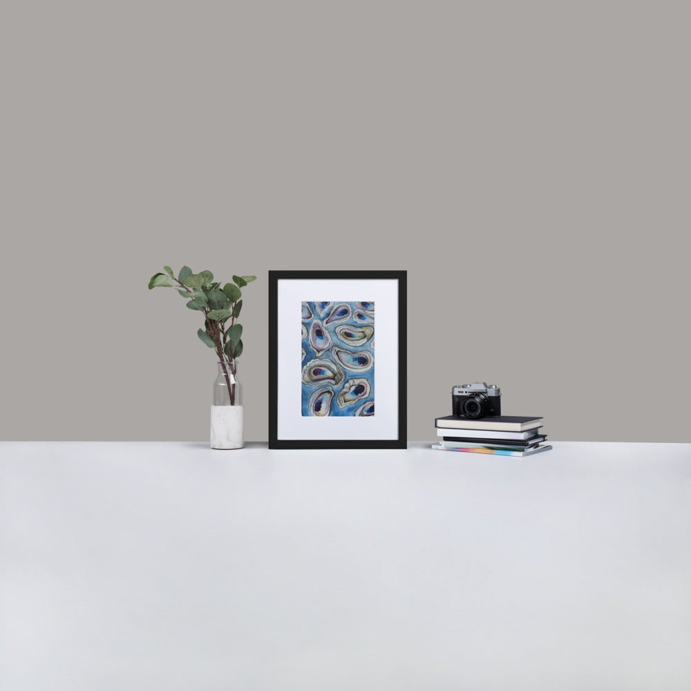 Oysters-Framed and matted Print