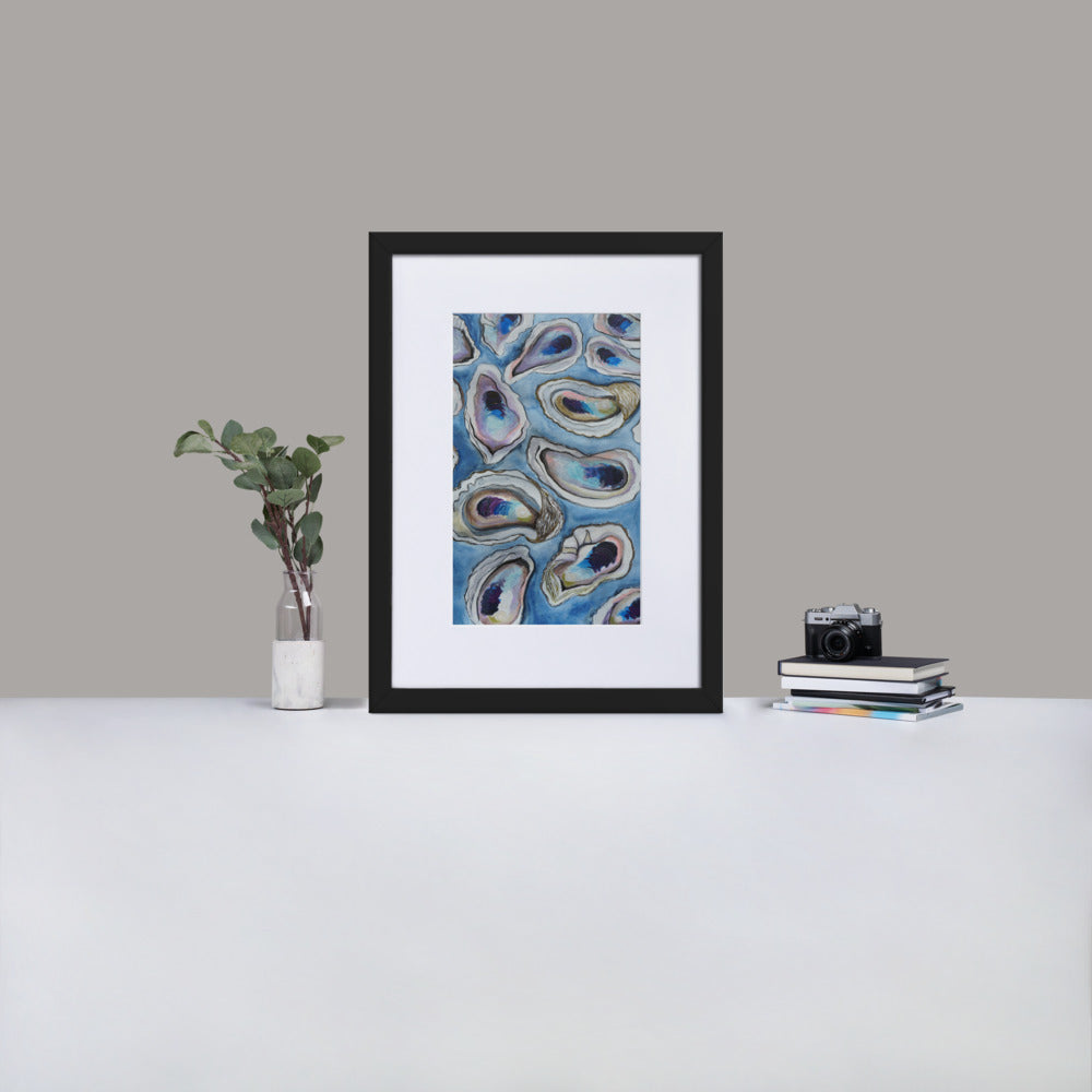 Oysters-Framed and matted Print