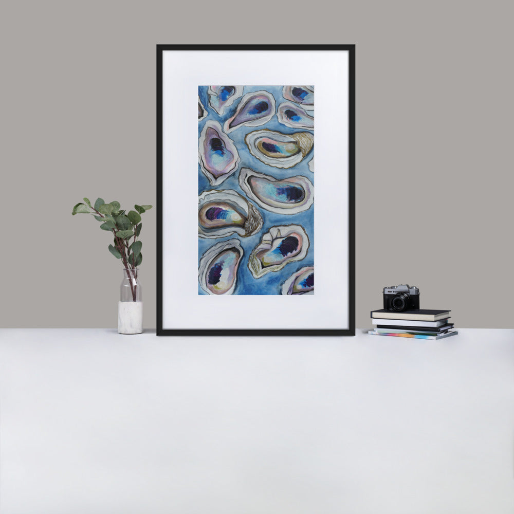 Oysters-Framed and matted Print