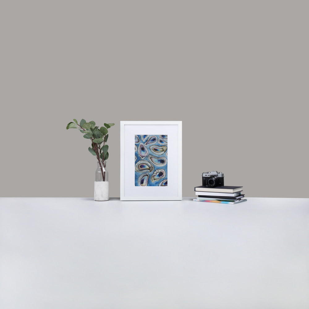 Oysters-Framed and matted Print