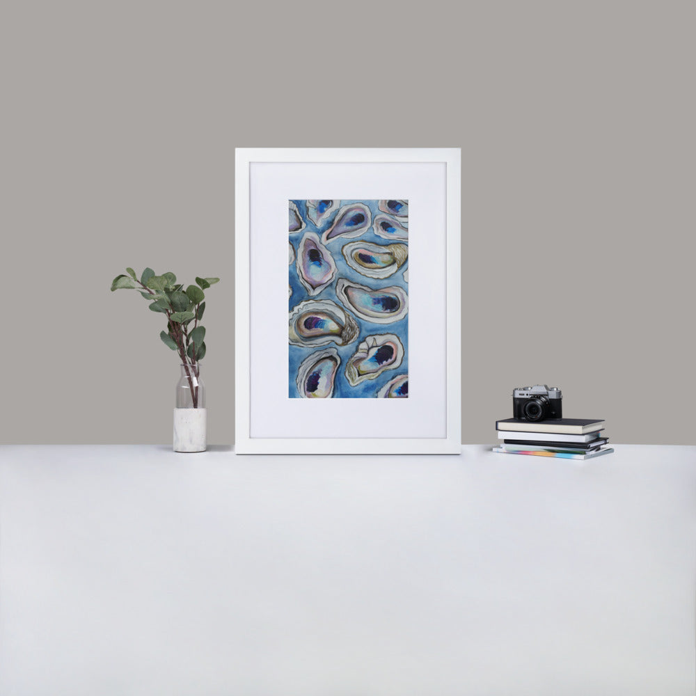 Oysters-Framed and matted Print