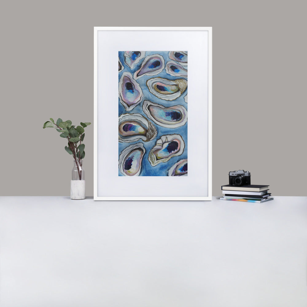 Oysters-Framed and matted Print