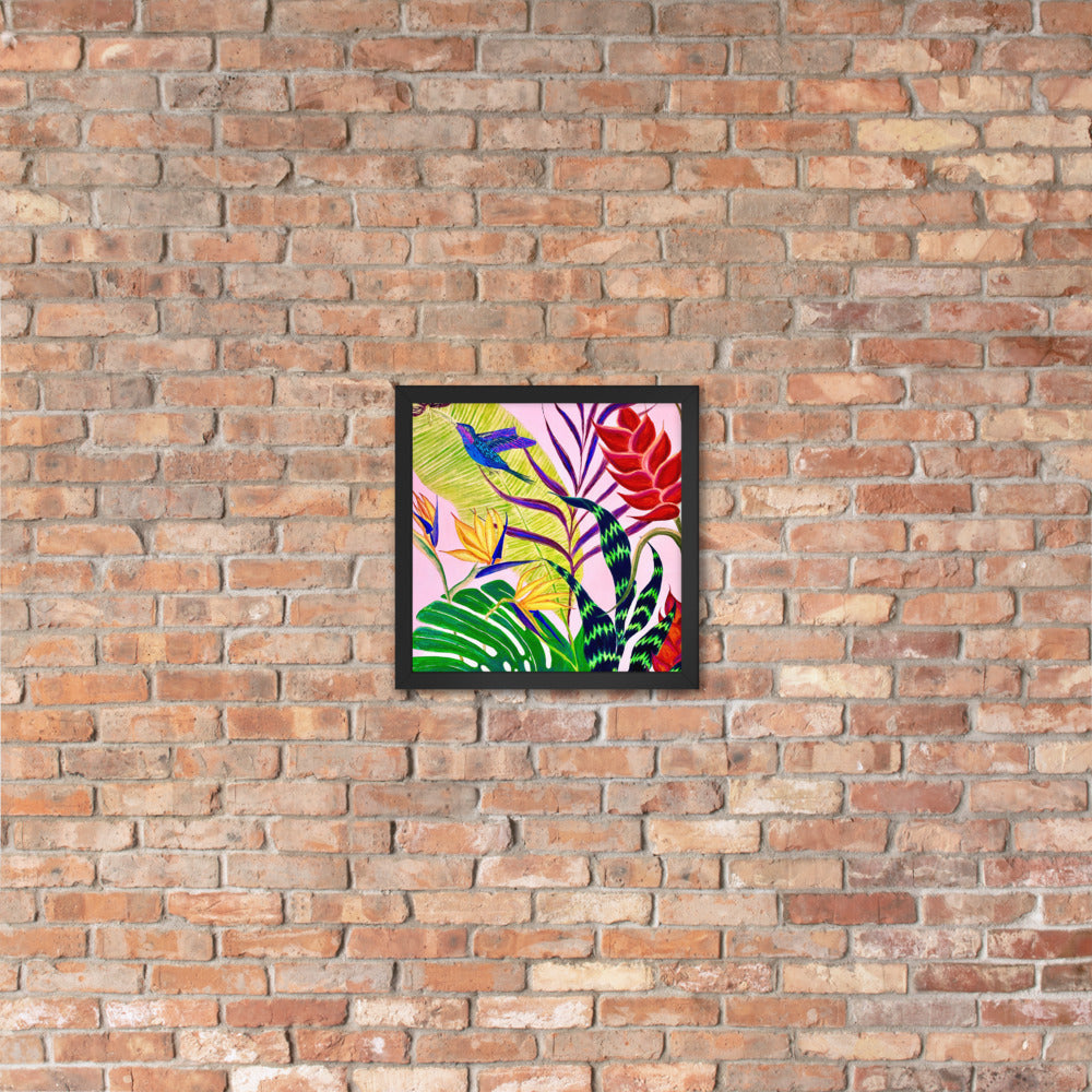 Bird of Paradise Botanical Print Framed poster-Framed Art Poster-TaraHuntDesigns