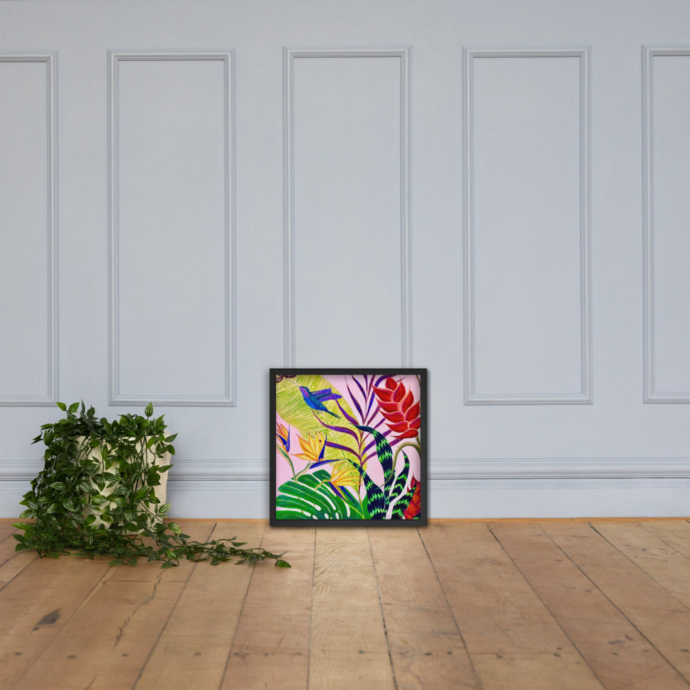 Bird of Paradise Botanical Print Framed poster-Framed Art Poster-TaraHuntDesigns