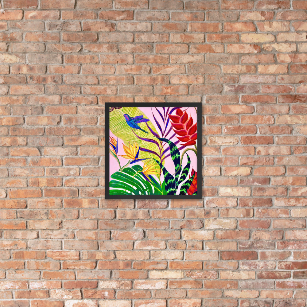 Bird of Paradise Botanical Print Framed poster-Framed Art Poster-TaraHuntDesigns