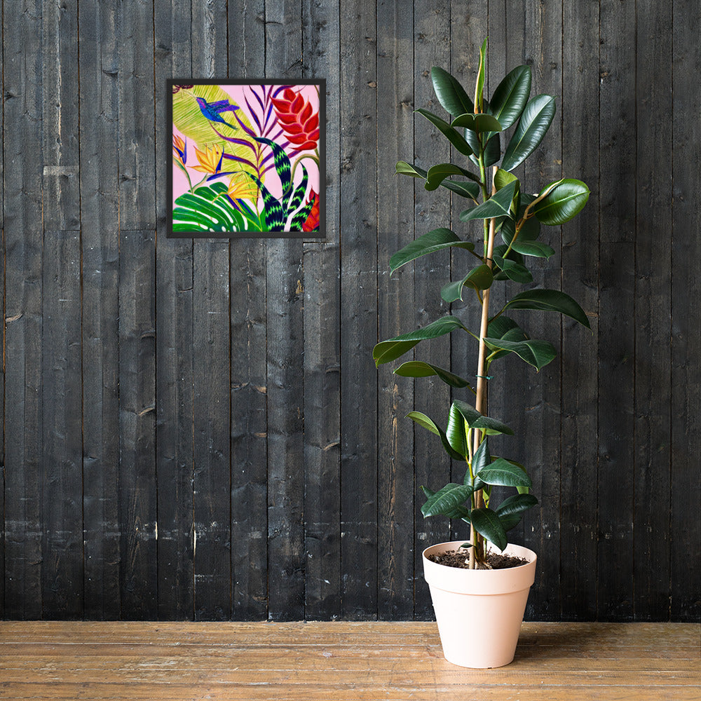 Bird of Paradise Botanical Print Framed poster-Framed Art Poster-TaraHuntDesigns