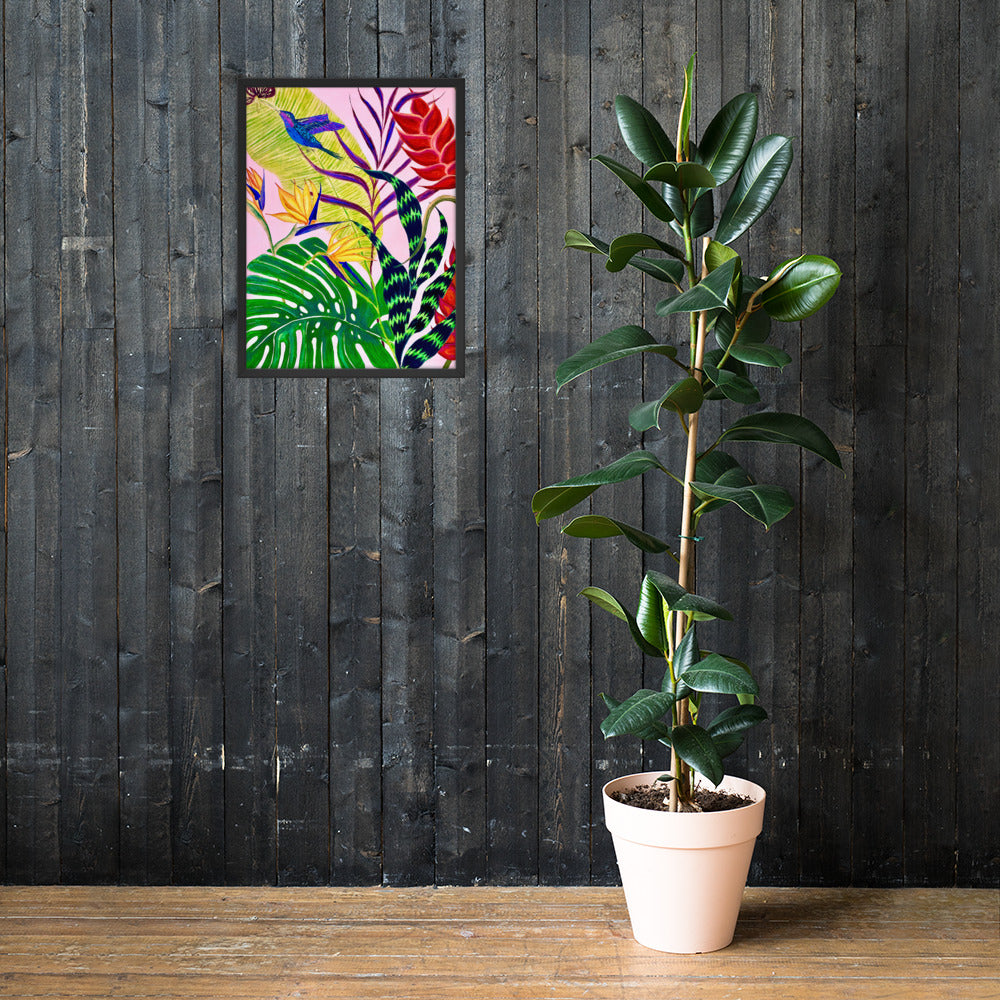 Bird of Paradise Botanical Print Framed poster-Framed Art Poster-TaraHuntDesigns