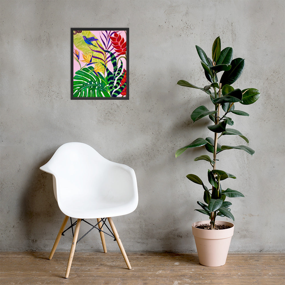 Bird of Paradise Botanical Print Framed poster-Framed Art Poster-TaraHuntDesigns