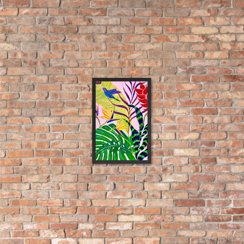 Bird of Paradise Botanical Print Framed poster-Framed Art Poster-TaraHuntDesigns